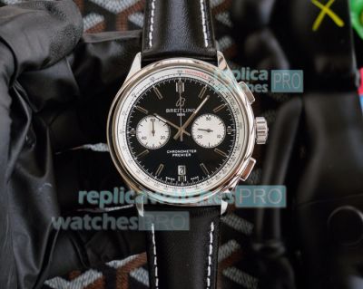 Replica Breitling Premier Chronograph Watch Black Dial 43MM